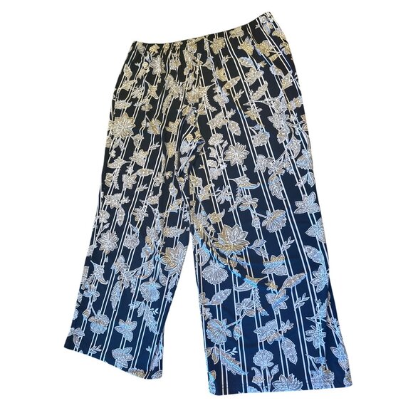 Bob Mackie Wearable Art 1XP Floral Stripe Pants - Picture 6 of 6